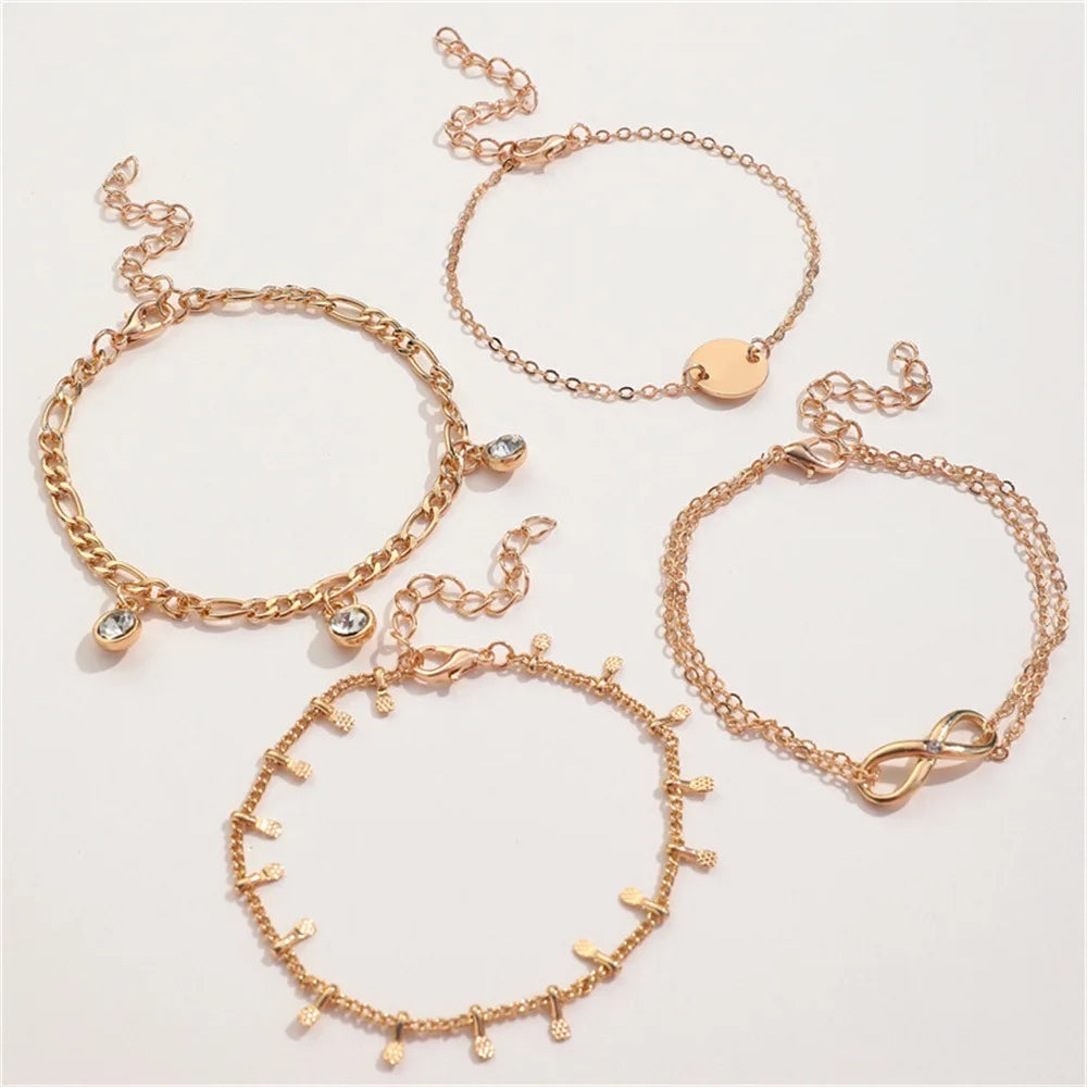 Stainless Steel Sequins Rhinestone Bracelet