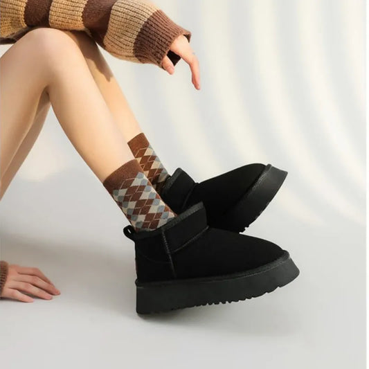 Winter Women Short Plush Warm Snow Boots Casual Shoes
