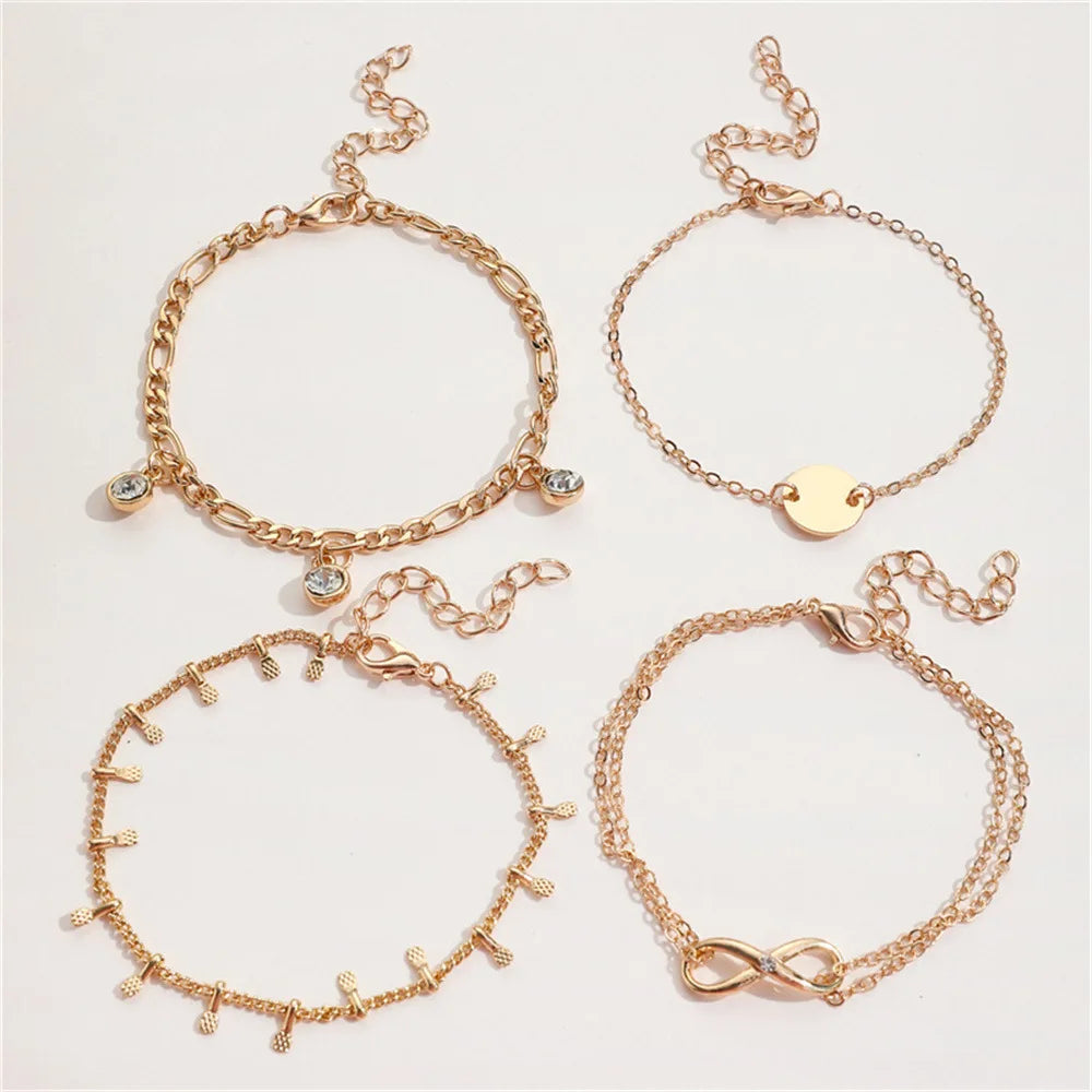 Stainless Steel Sequins Rhinestone Bracelet