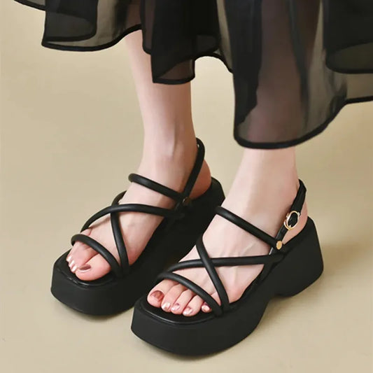 Fashion Cross Strap Platform Sandals