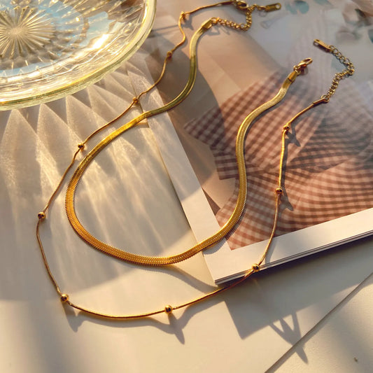 Multilayer Stacked Choker Bead Necklace