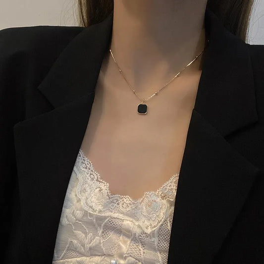 Exquisite Minimalist Square Pendant Choker Necklace