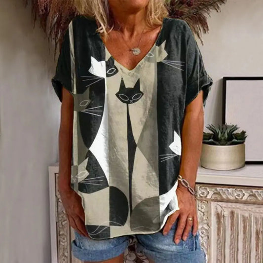 Retro Women's Cat T Shirt