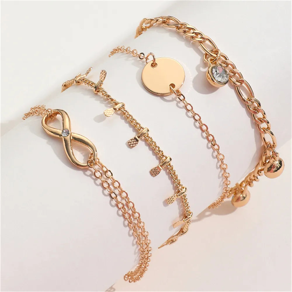Stainless Steel Sequins Rhinestone Bracelet