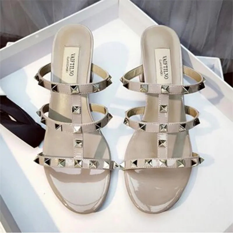Luxury Genuine Leather Sexy Open Toe Flat Sandals