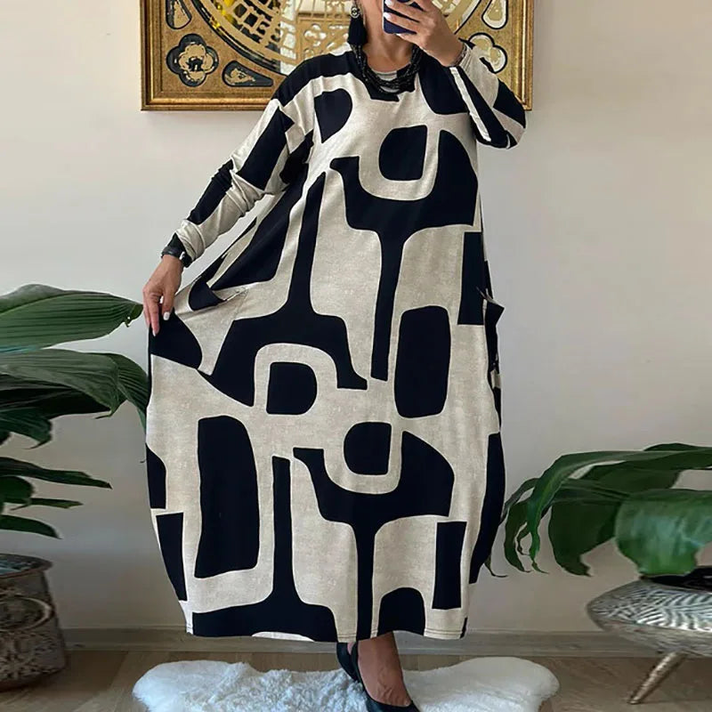 Women's Long Sleeved Loose Pullover Dress