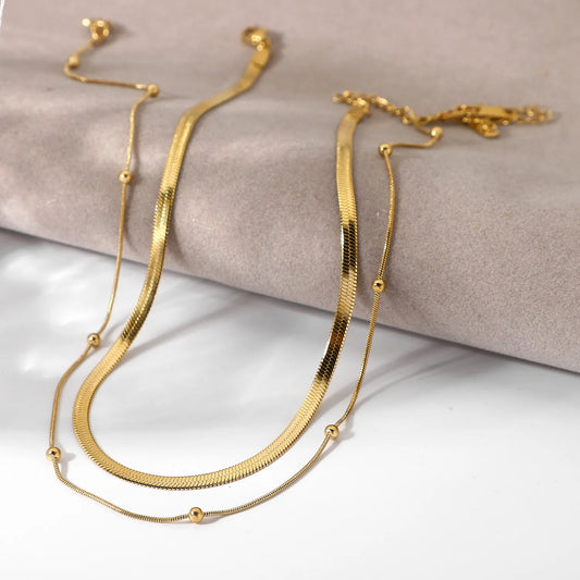Multilayer Stacked Choker Bead Necklace