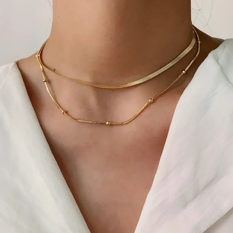 Multilayer Stacked Choker Bead Necklace