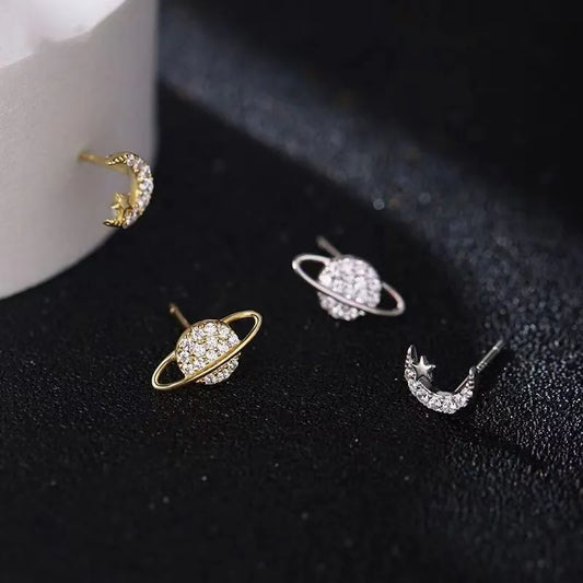 Silver Needles Stud Earrings