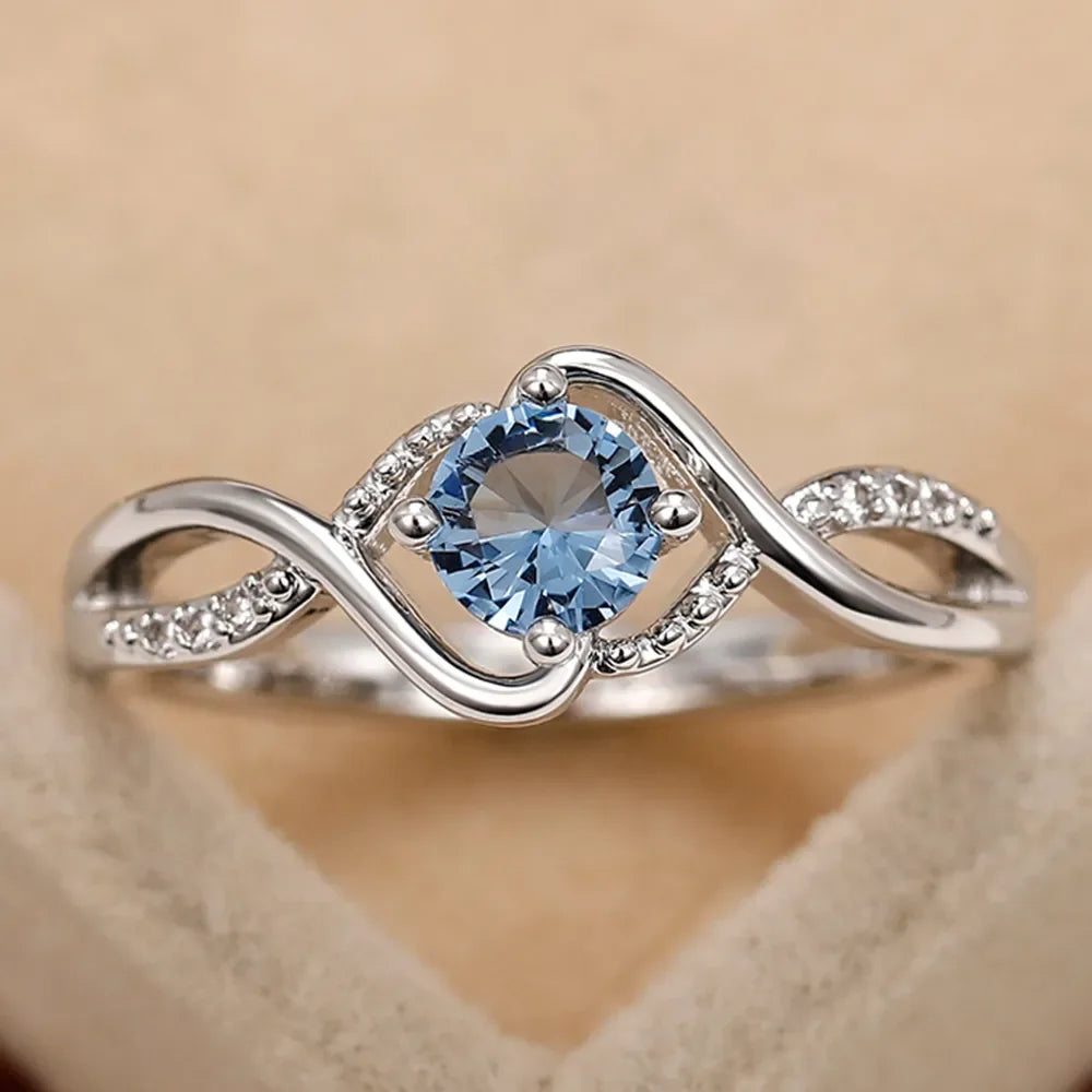 Charming Blue Cubic Zirconia Ring